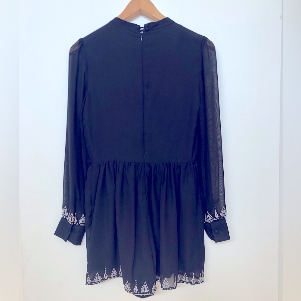 (House of Harlow) Babydoll long sleeve dress, Blue size : Small
